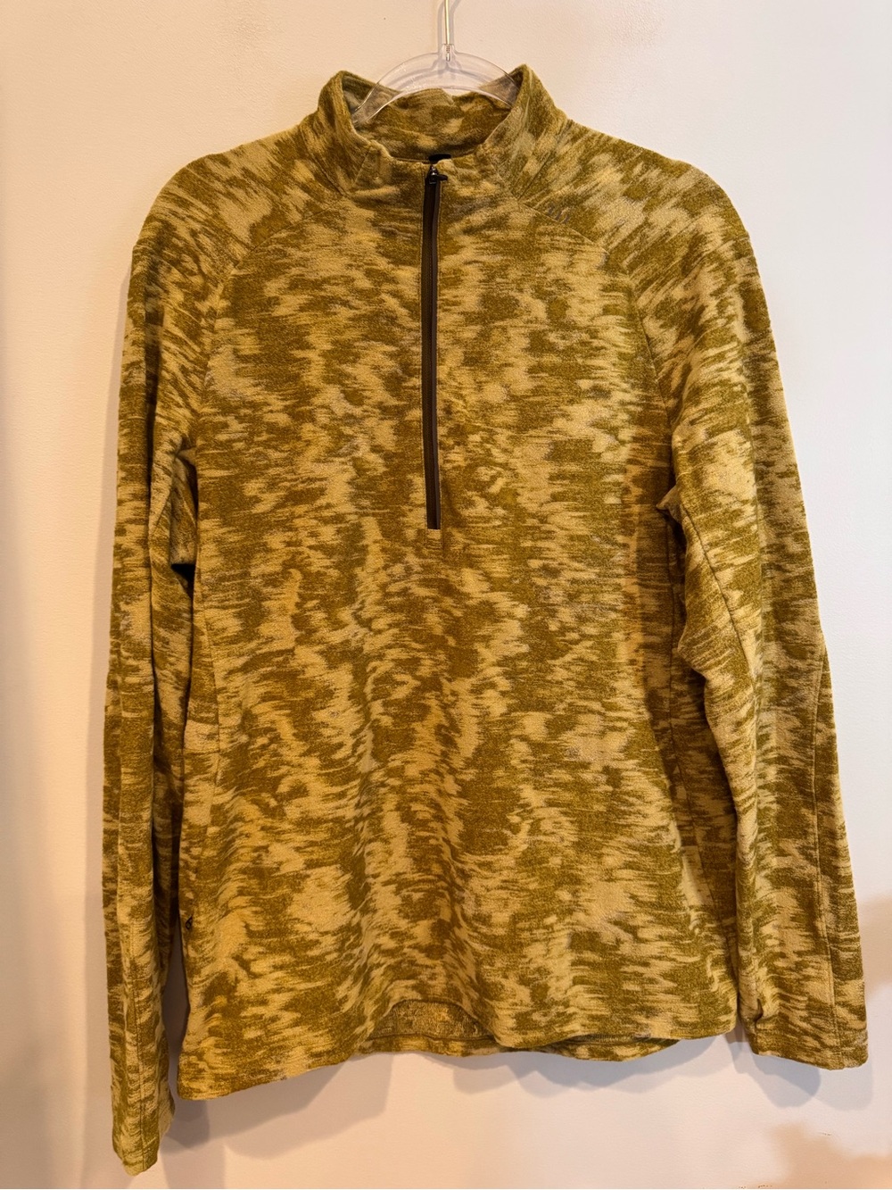 Lululemon Surge Warm 1/2 Zip Data Rush Jacquard Dew Moss Green Size L